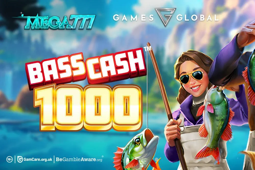 Tampilan visual permainan slot Bass Cash 1000 dengan tema memancing.
